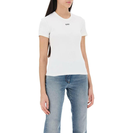 Ribbed T-Shirt With Off Embroidery OFF-WHITE JOHN JULIA.