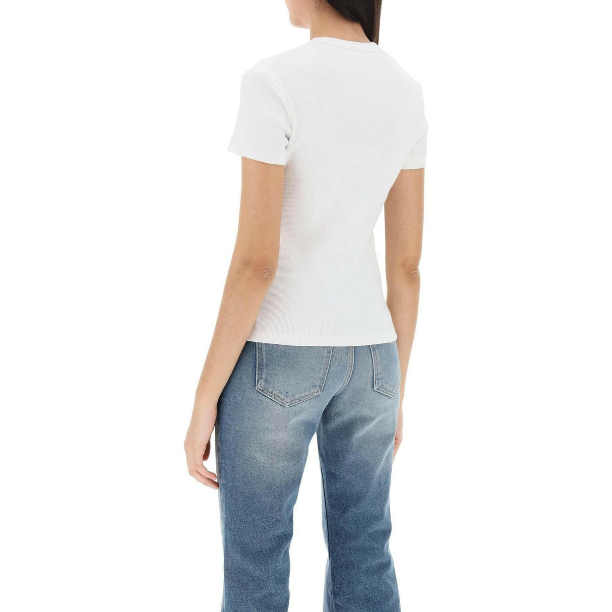 Ribbed T-Shirt With Off Embroidery OFF-WHITE JOHN JULIA.