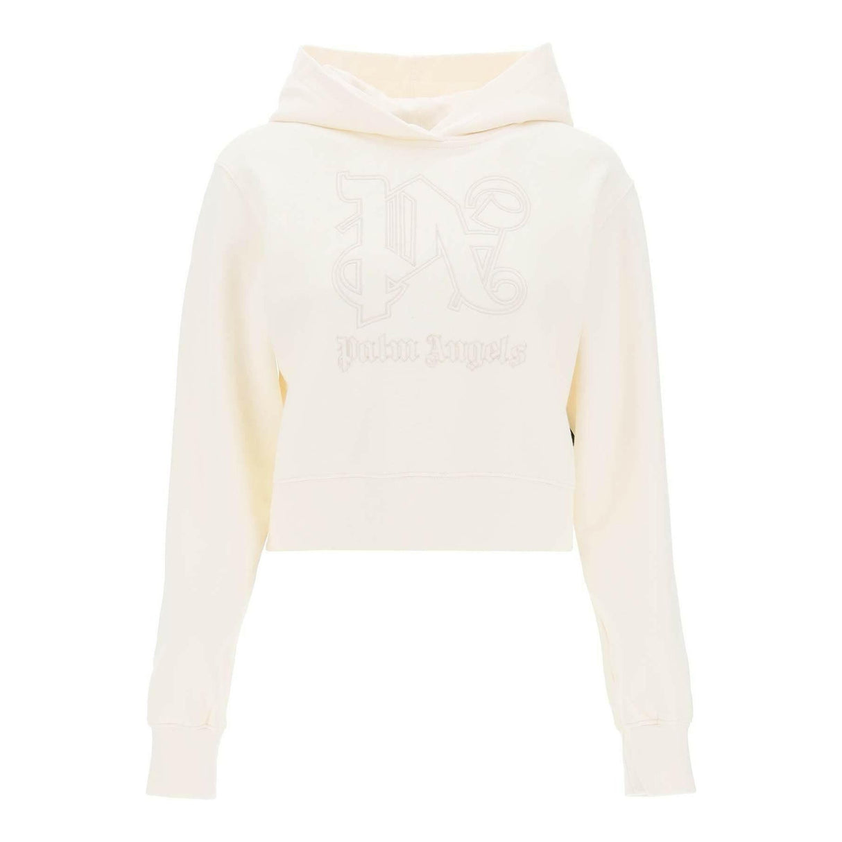 Cropped Hoodie With Monogram Embroidery PALM ANGELS JOHN JULIA.