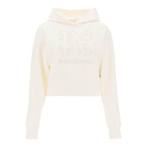 Cropped Hoodie With Monogram Embroidery PALM ANGELS JOHN JULIA.