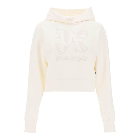 Cropped Hoodie With Monogram Embroidery PALM ANGELS JOHN JULIA.