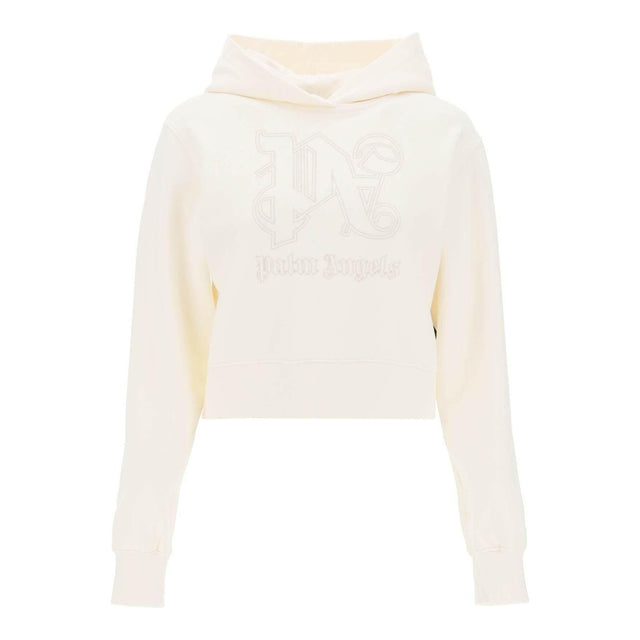 Cropped Hoodie With Monogram Embroidery PALM ANGELS JOHN JULIA.