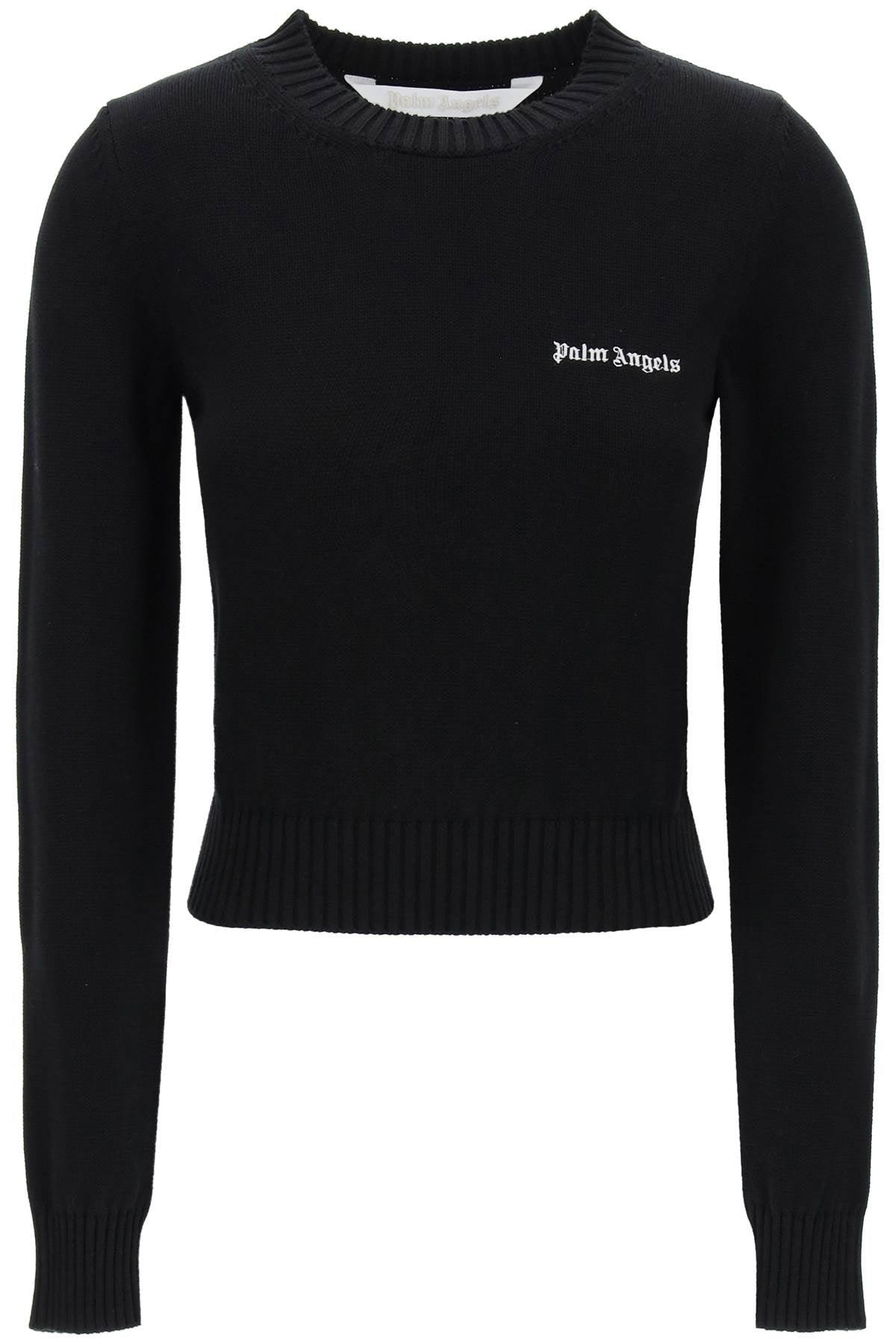 Palm Angels Cropped Pullover With Logo Embroidery - JOHN JULIA