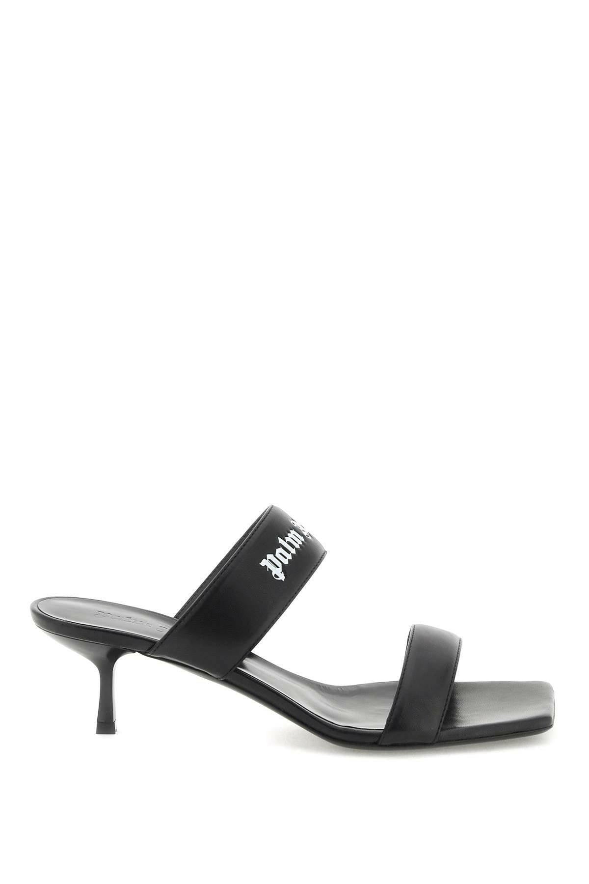 Palm Angels Leather Mules With Logo - JOHN JULIA