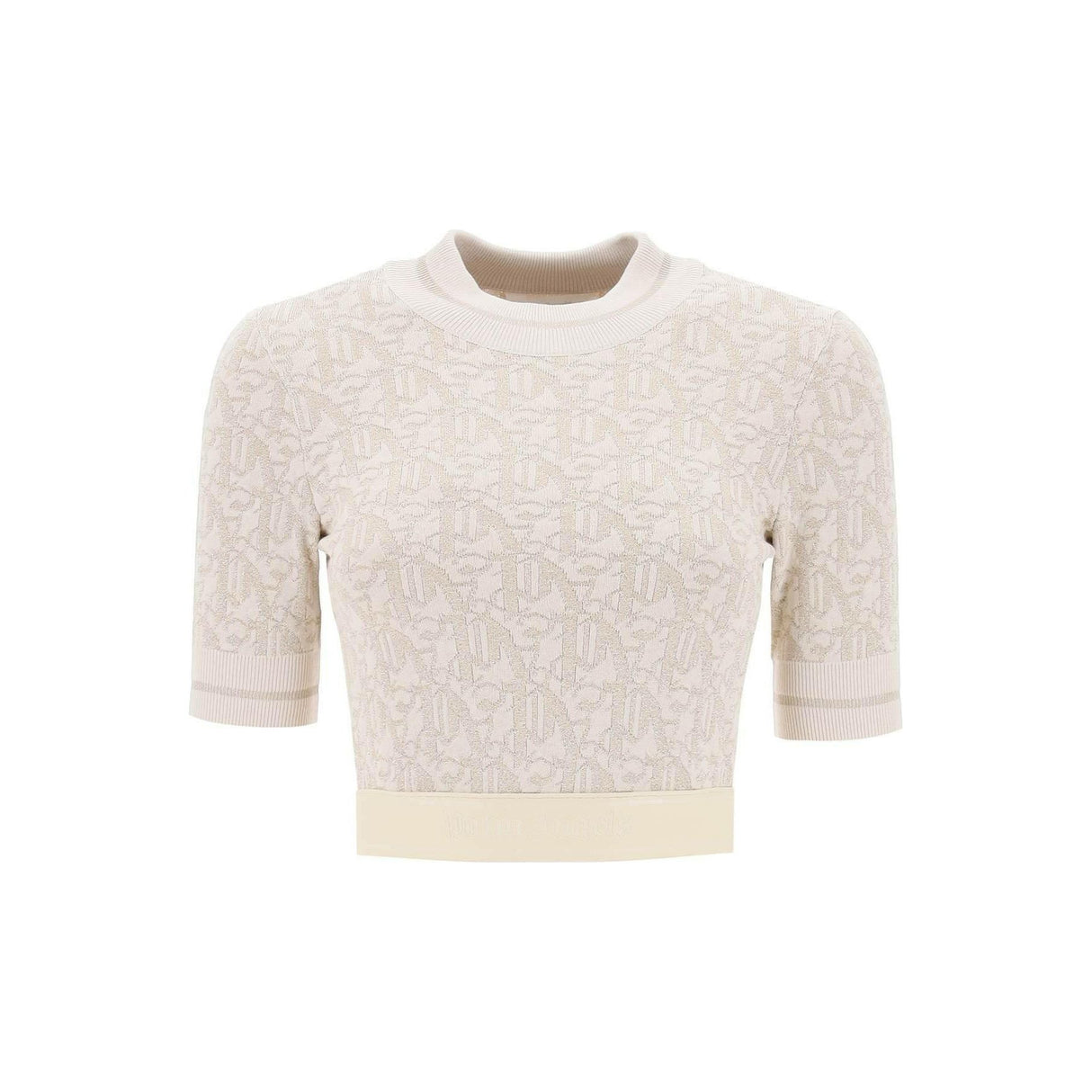 Monogram Cropped Top In Lurex Knit PALM ANGELS JOHN JULIA.