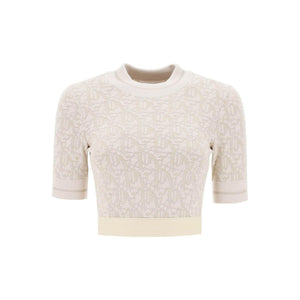 Monogram Cropped Top In Lurex Knit PALM ANGELS JOHN JULIA.