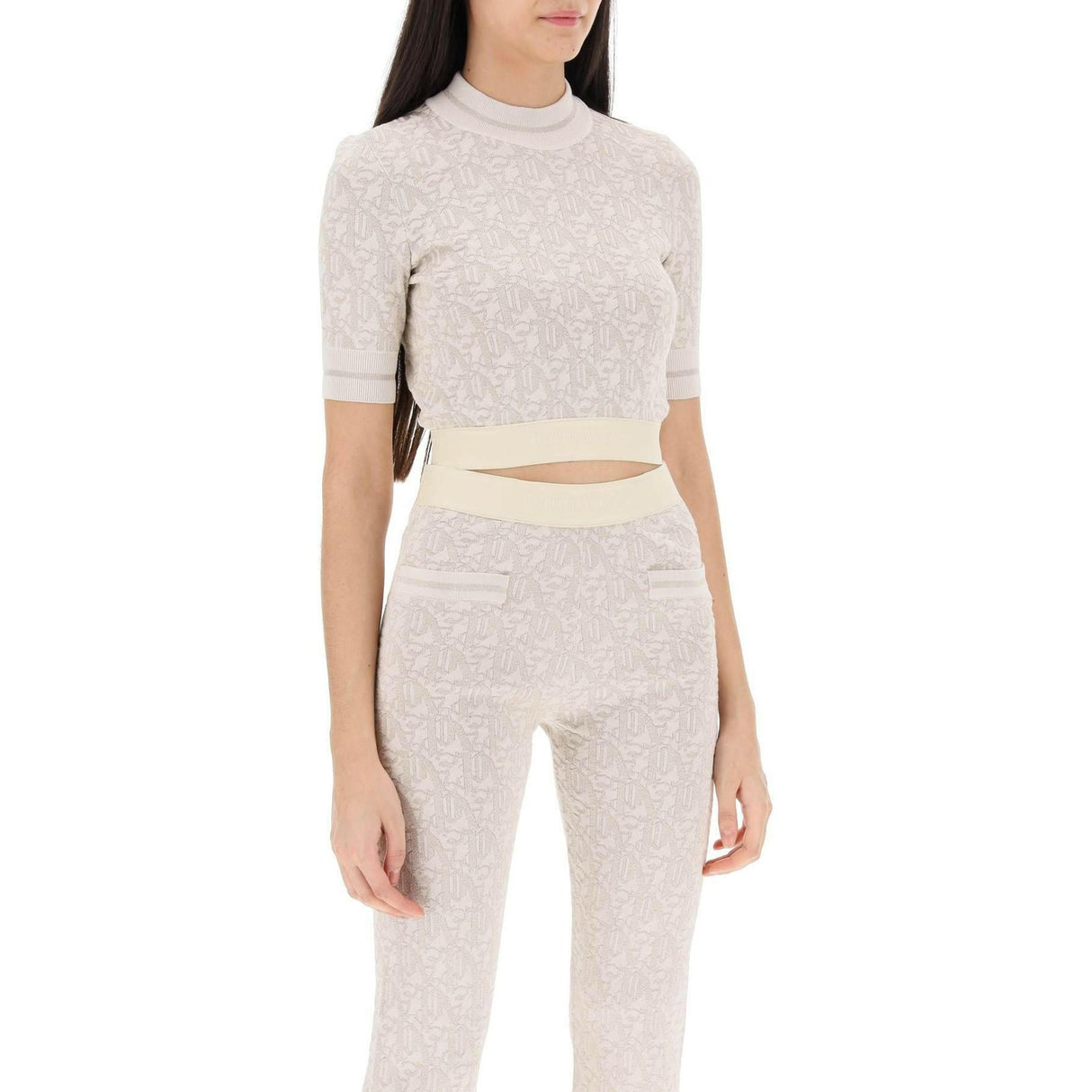 Monogram Cropped Top In Lurex Knit PALM ANGELS JOHN JULIA.