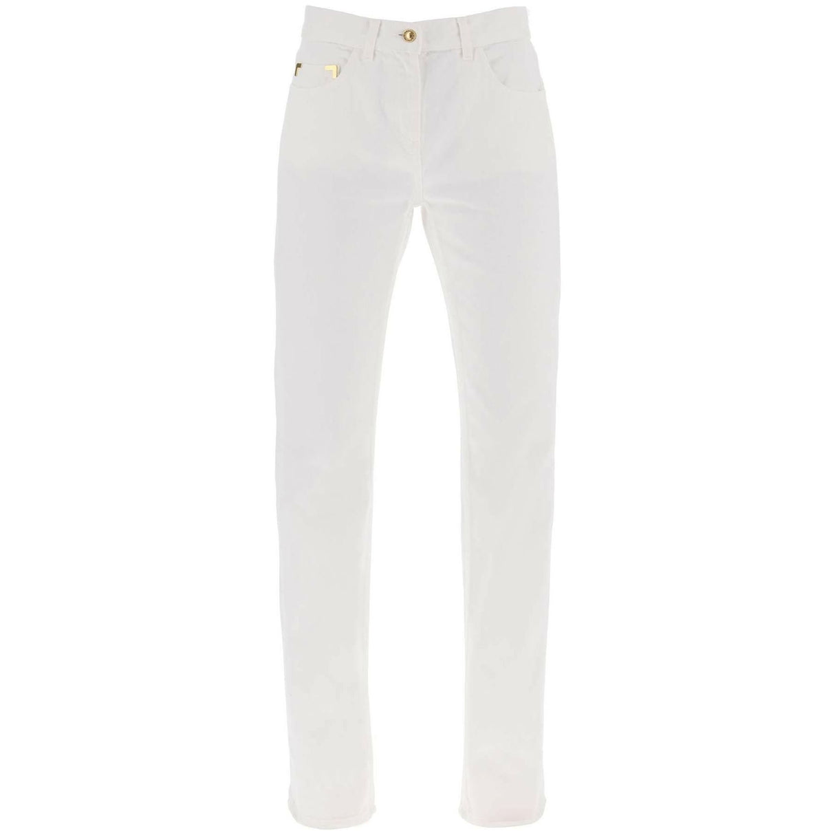 White Straight-Leg Cotton Pants PALM ANGELS JOHN JULIA.