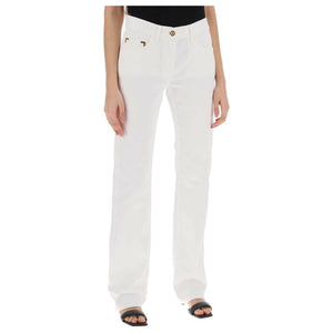 White Straight-Leg Cotton Pants PALM ANGELS JOHN JULIA.