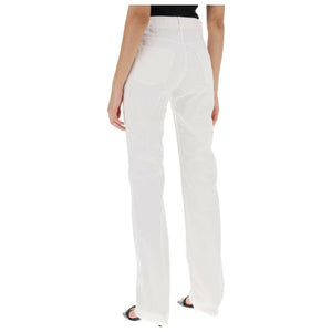 White Straight-Leg Cotton Pants PALM ANGELS JOHN JULIA.