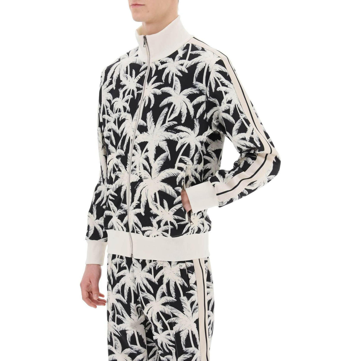 Zip Up Sweatshirt With Palms Print PALM ANGELS JOHN JULIA.