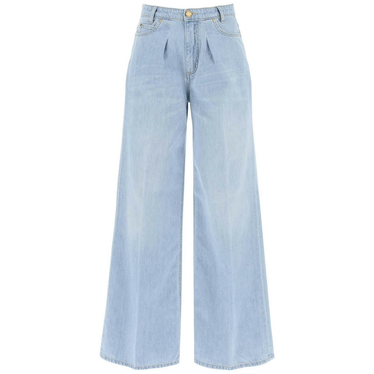 Wide-Leg Vintage-Washed Cotton Jeans PINKO JOHN JULIA.