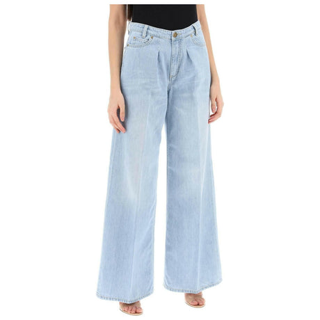 Wide-Leg Vintage-Washed Cotton Jeans PINKO JOHN JULIA.