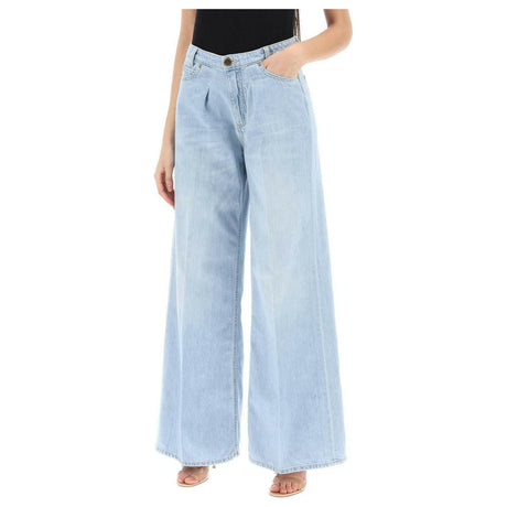 Wide-Leg Vintage-Washed Cotton Jeans PINKO JOHN JULIA.