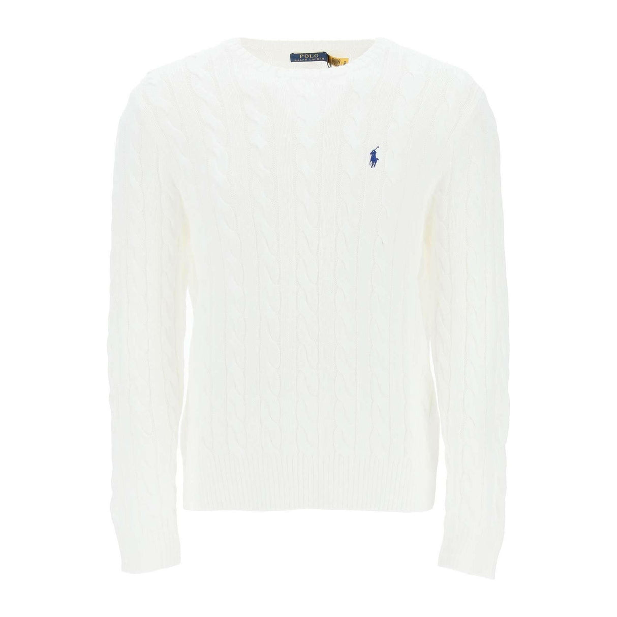 White Cotton Cable Knit Sweater POLO RALPH LAUREN JOHN JULIA.