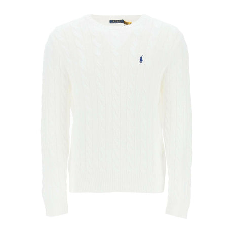 White Cotton Cable Knit Sweater POLO RALPH LAUREN JOHN JULIA.