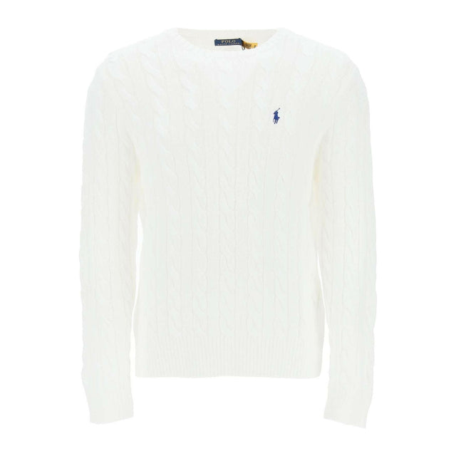 White Cotton Cable Knit Sweater POLO RALPH LAUREN JOHN JULIA.