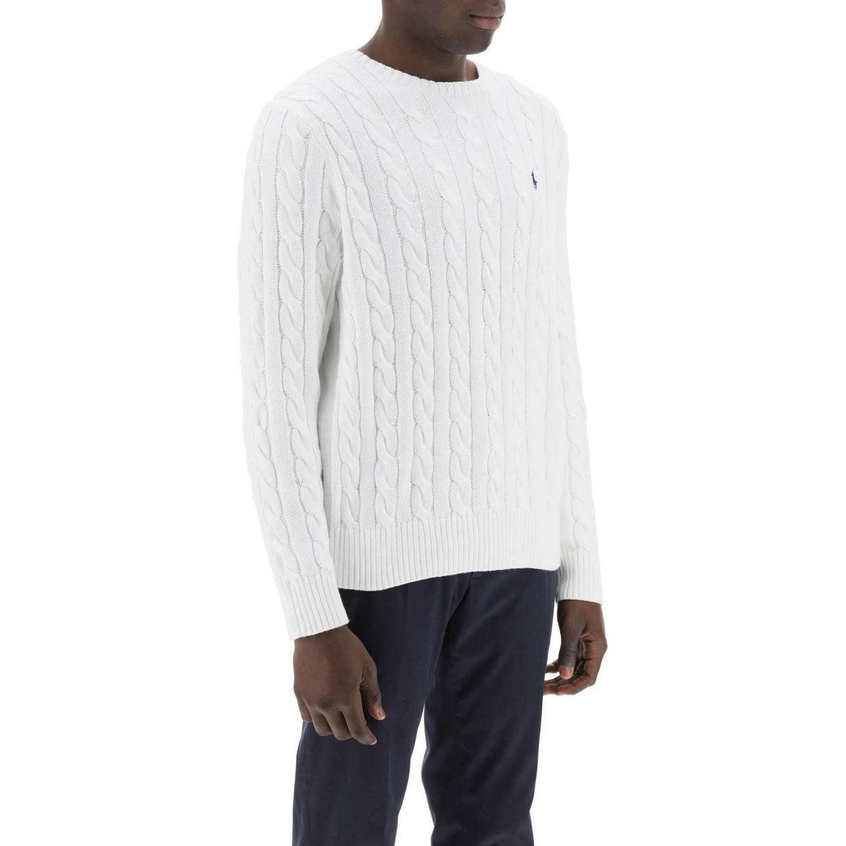 White Cotton Cable Knit Sweater POLO RALPH LAUREN JOHN JULIA.