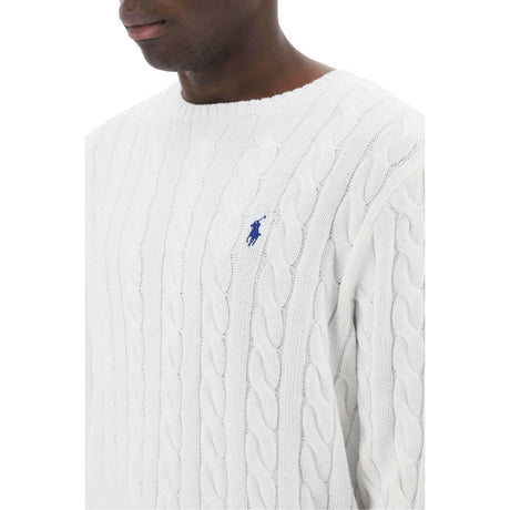 White Cotton Cable Knit Sweater POLO RALPH LAUREN JOHN JULIA.