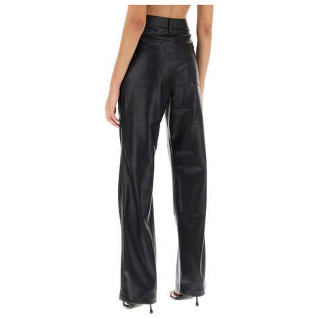 Embellished Button Faux Leather Pants ROTATE JOHN JULIA.