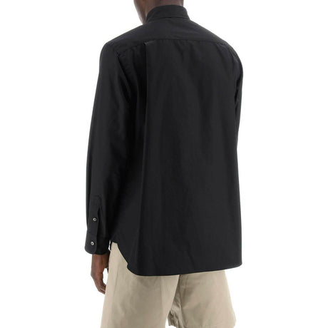 Black Layered Front Placket Cotton-Blend Shirt SACAI JOHN JULIA.