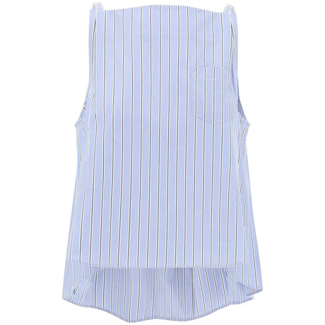 Blue Striped Sleeveless Cotton Top SACAI JOHN JULIA.