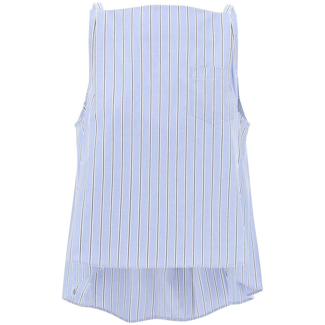 Blue Striped Sleeveless Cotton Top SACAI JOHN JULIA.