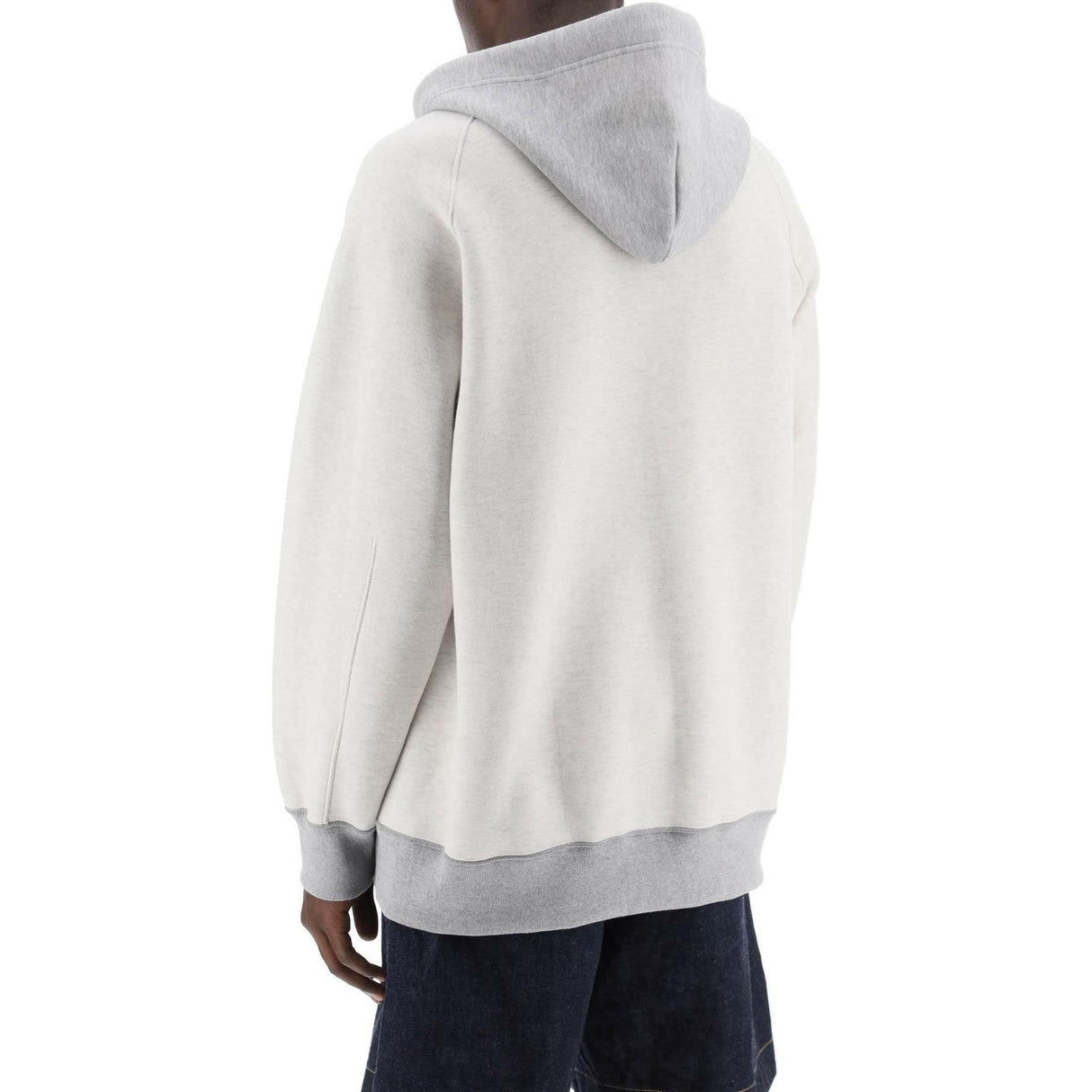 Gray Sponge Double-Faced Cotton Hoodie SACAI JOHN JULIA.