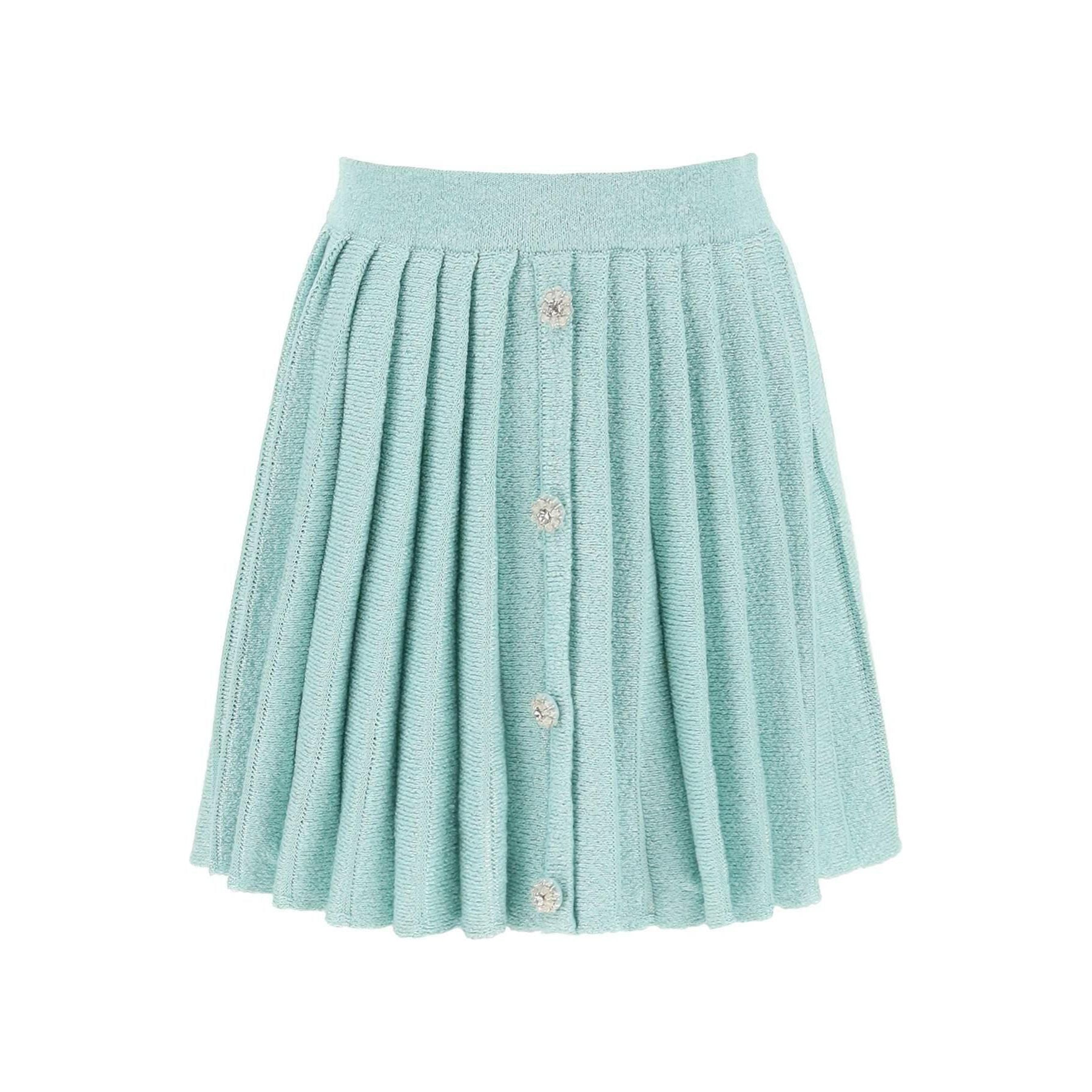 Mini Skirt In Sequin Knit With Diamanté Buttons SELF PORTRAIT JOHN JULIA.