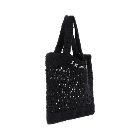 Black Evalu Organic Cotton Crochet Handbag SKALL STUDIO JOHN JULIA.