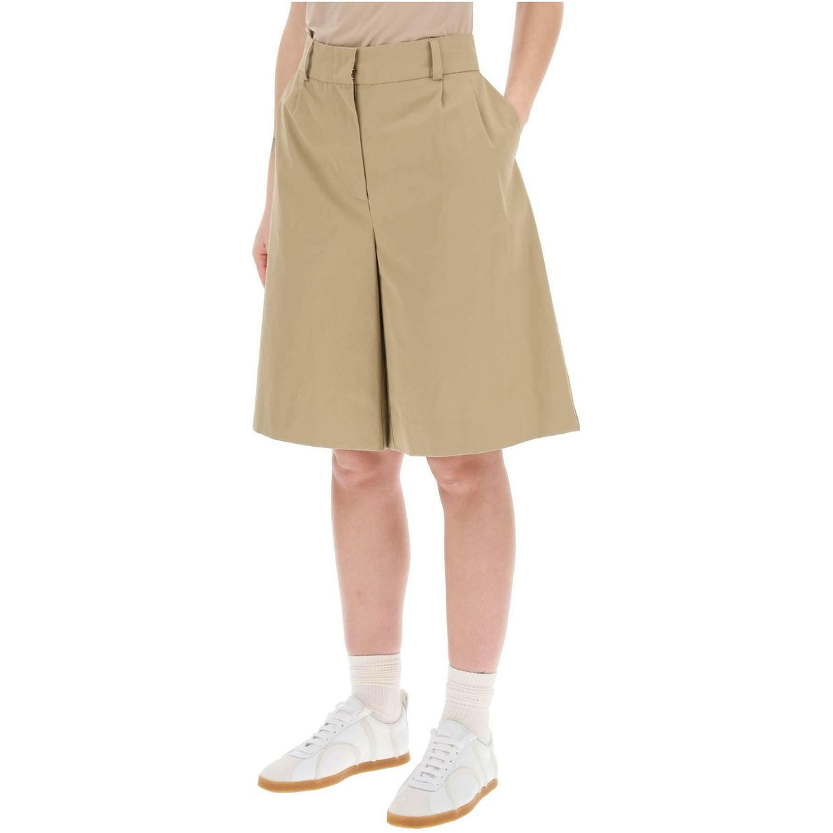 Dark Beige Jane Organic Cotton Shorts SKALL STUDIO JOHN JULIA.