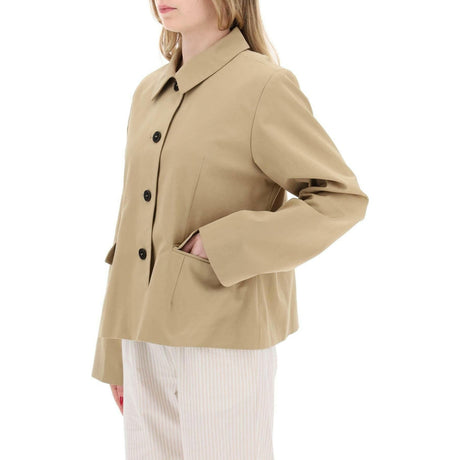 Dark Beige Petra Organic Cotton Canvas Jacket SKALL STUDIO JOHN JULIA.