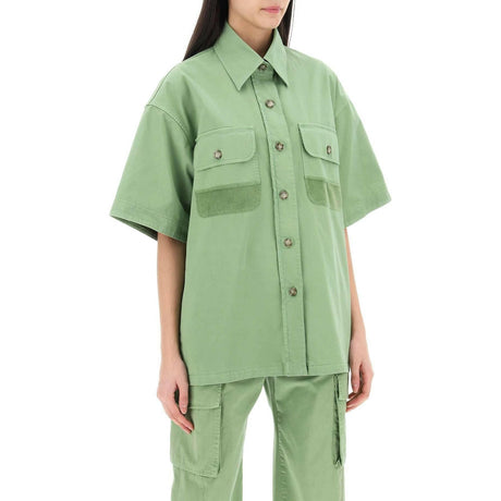 Organic Cotton Utility Shirt in Pistachio STELLA MCCARTNEY JOHN JULIA.