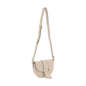 Oat Beige 'Crescent' Leather Satchel STRATHBERRY JOHN JULIA.