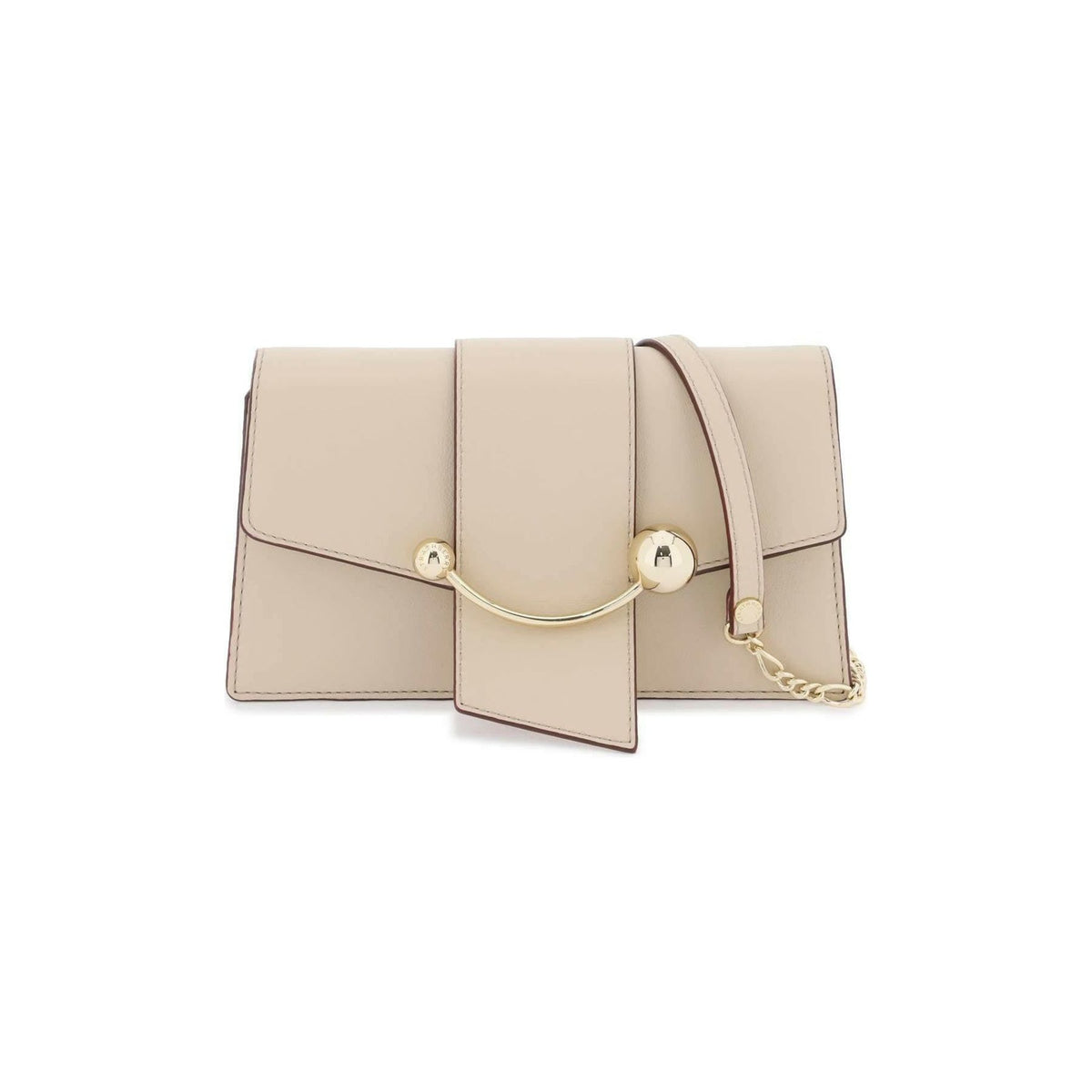 Oat Beige 'Crescent On A Chain' Leather Bag STRATHBERRY JOHN JULIA.