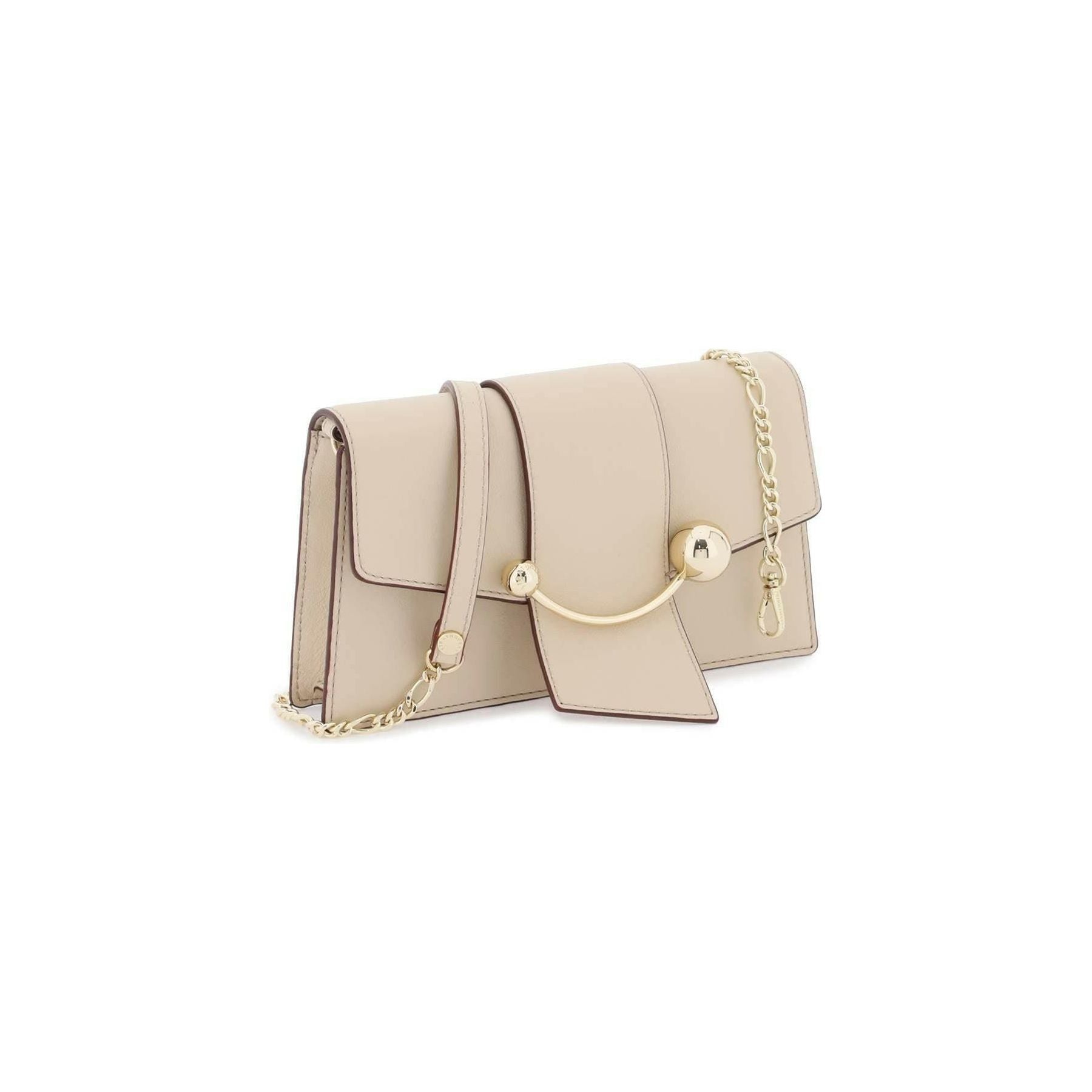 Oat Beige 'Crescent On A Chain' Leather Bag STRATHBERRY JOHN JULIA.