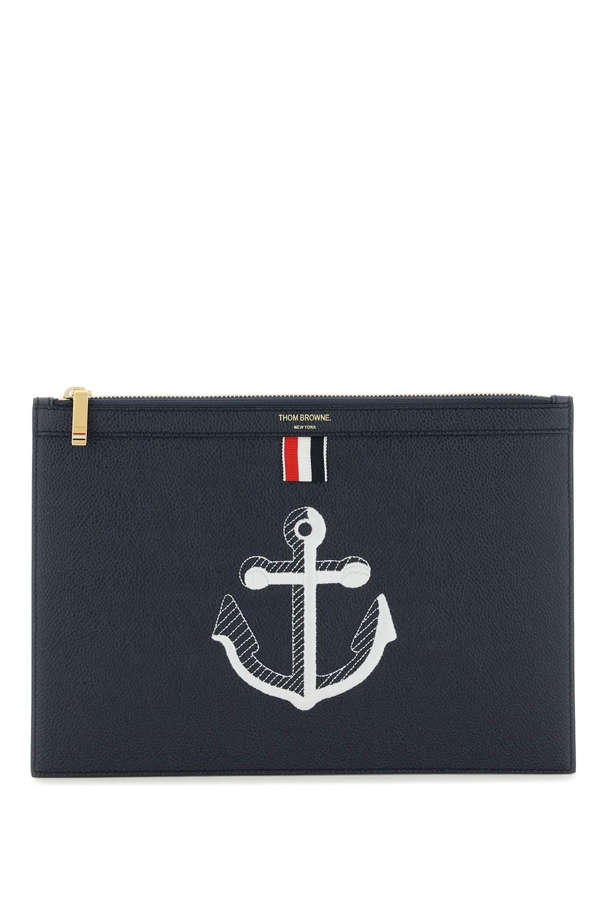 Thom Browne Grained Leather Pouch - JOHN JULIA