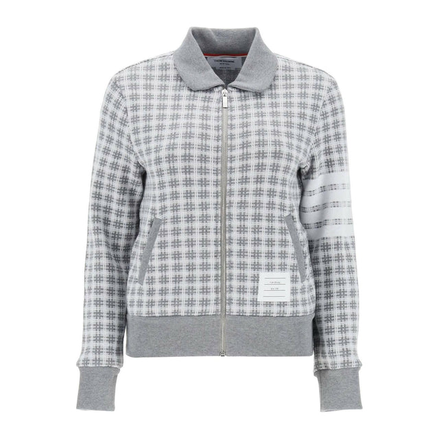 4-Bar Sweatshirt In Check Knit THOM BROWNE JOHN JULIA.