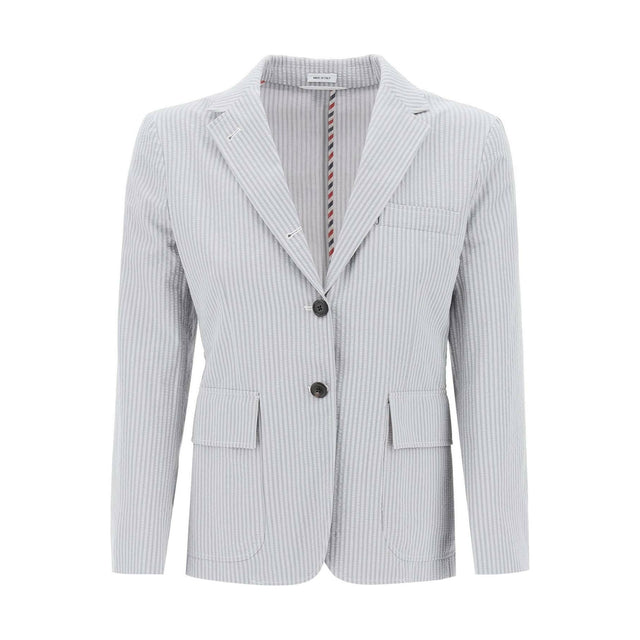 Seersucker Single Breasted Jacket THOM BROWNE JOHN JULIA.