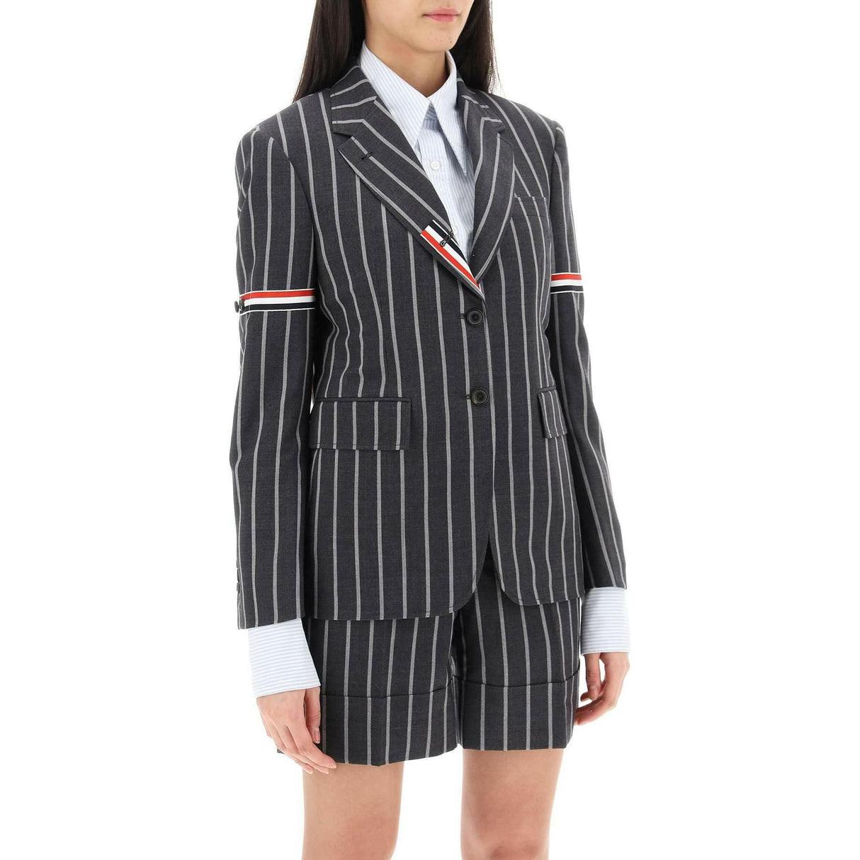 Striped Single Breasted Jacket THOM BROWNE JOHN JULIA.