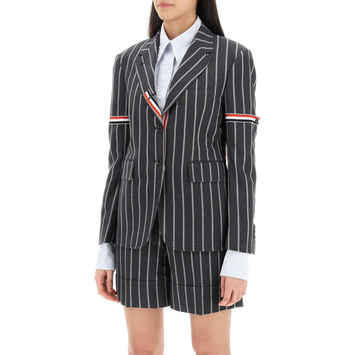 Striped Single Breasted Jacket THOM BROWNE JOHN JULIA.