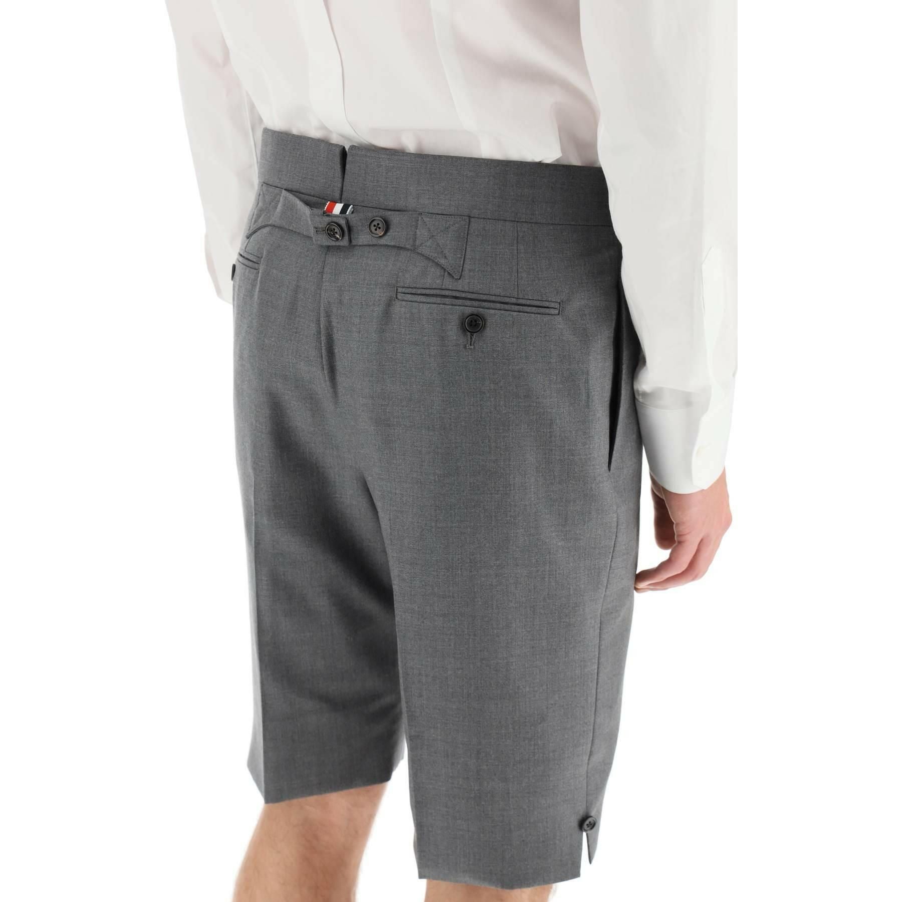 Super 120's Wool Shorts With Back Strap THOM BROWNE JOHN JULIA.