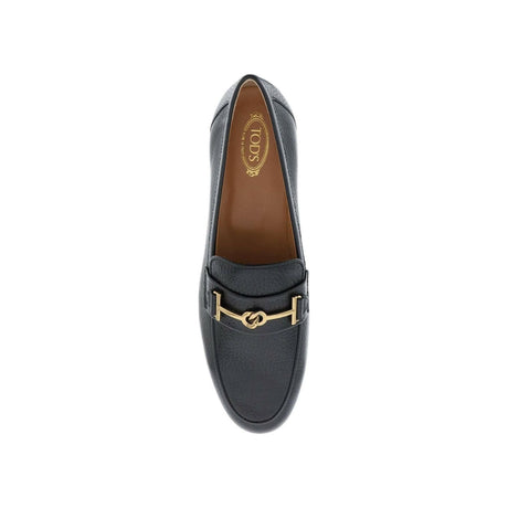 Black Logo-Embellished Leather Loafers TOD'S JOHN JULIA.