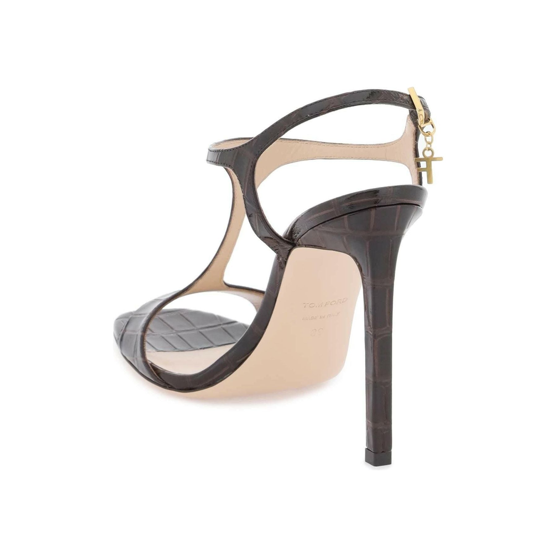 Angelina Sandals In Croco Embossed Glossy Leather TOM FORD JOHN JULIA.