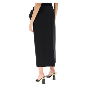 Crepe Couture Pencil Skirt With Rose Appliqués VALENTINO GARAVANI JOHN JULIA.