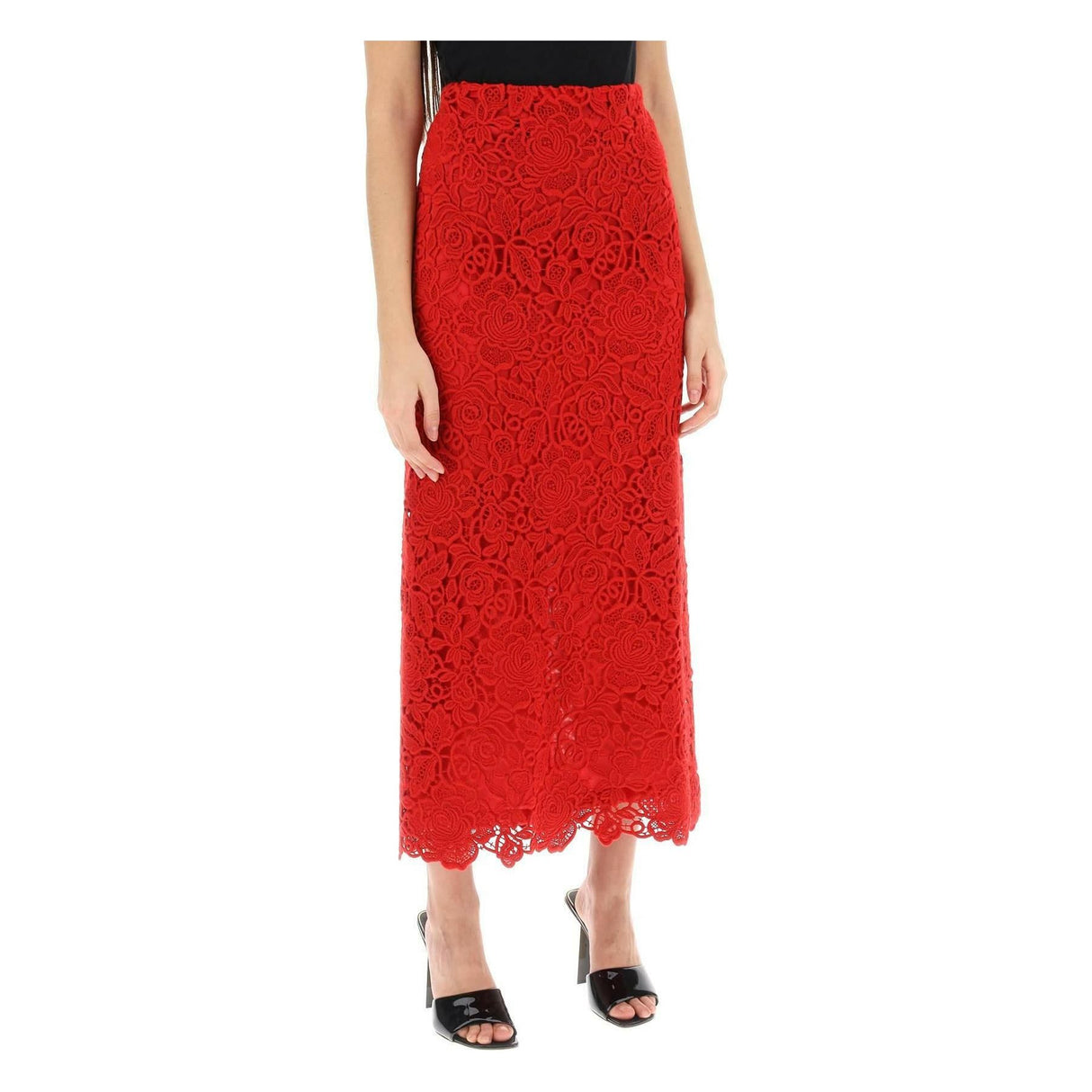 Floral Guipure Lace Pencil Skirt VALENTINO GARAVANI JOHN JULIA.