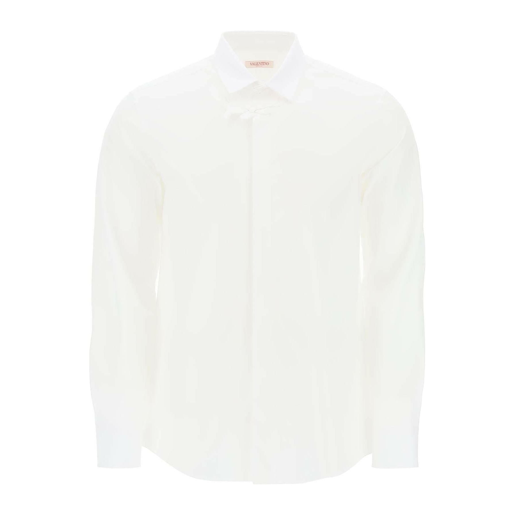 Long-Sleeve Cotton Poplin Shirt With Flower Patch VALENTINO GARAVANI JOHN JULIA.