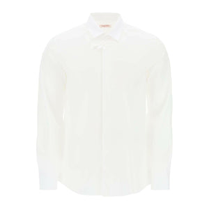 Long-Sleeve Cotton Poplin Shirt With Flower Patch VALENTINO GARAVANI JOHN JULIA.