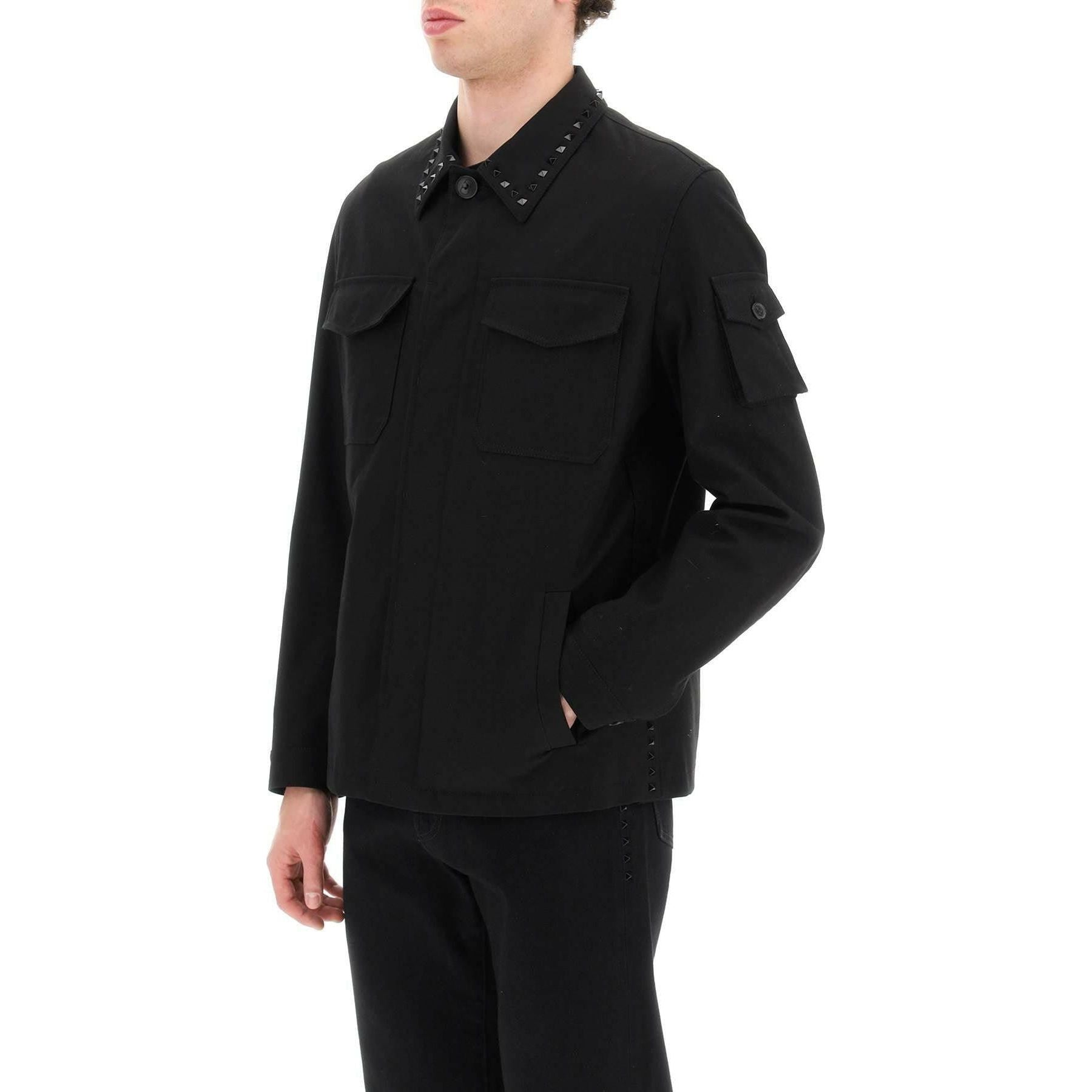 Black Untitled Studs Workwear Jacket VALENTINO JOHN JULIA.