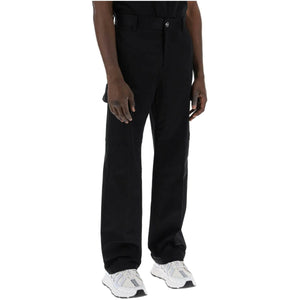 Black Cotton Gabardine Cargo Pants VERSACE JOHN JULIA.